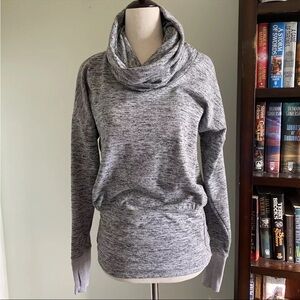 ATHLETA Batwing & Robin Cowl Sweater Hoodie Heather Gray XS